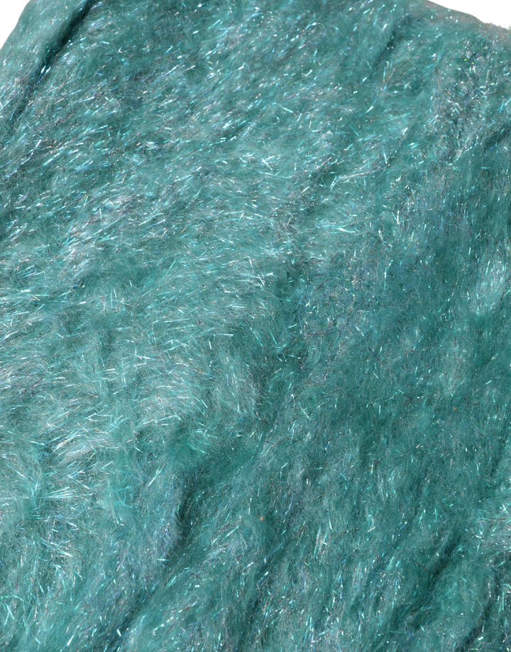 Dolce &amp; Gabbana Teal Mohair Wool Knitted Wrap Shawl 62cm x 32.5cm Scarf