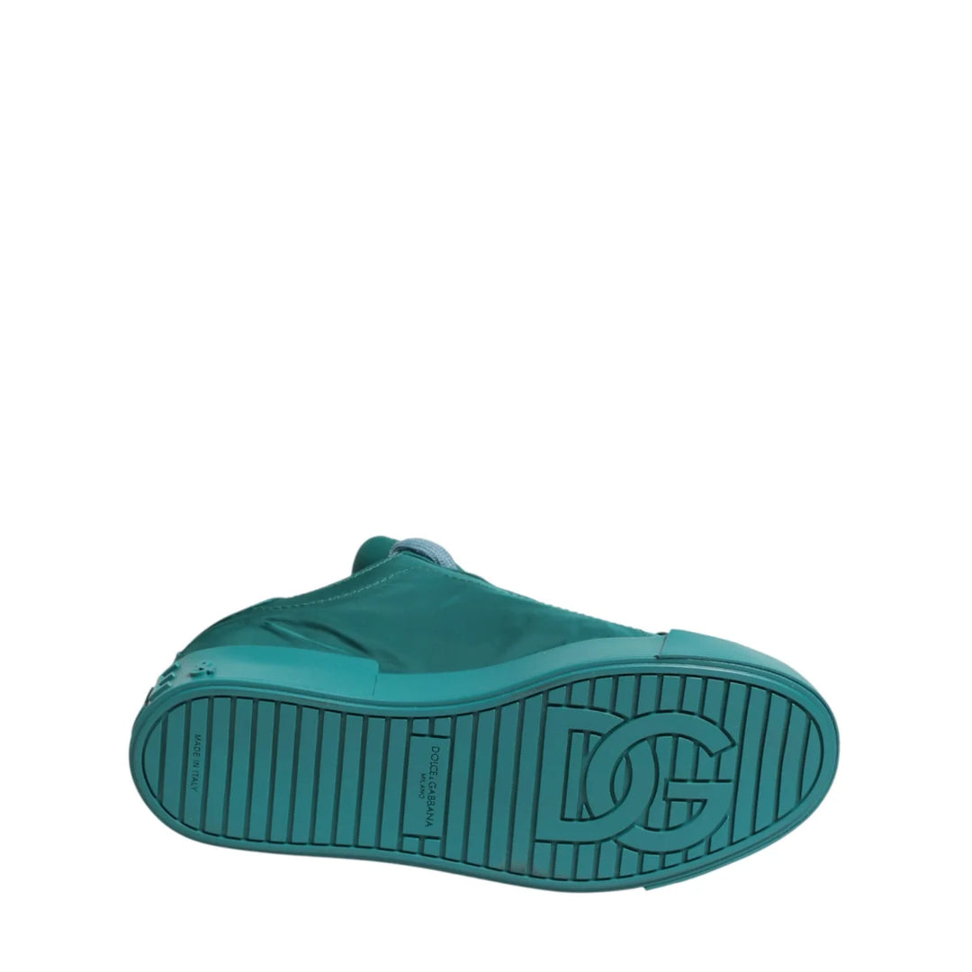Dolce &amp; Gabbana Teal Portofino Men Low Top Sneakers Shoes