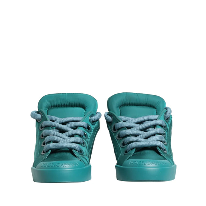 Dolce &amp; Gabbana Teal Portofino Men Low Top Sneakers Shoes