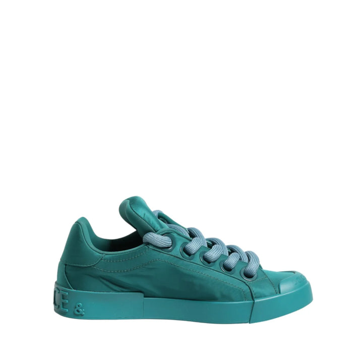 Dolce &amp; Gabbana Teal Portofino Men Low Top Sneakers Shoes