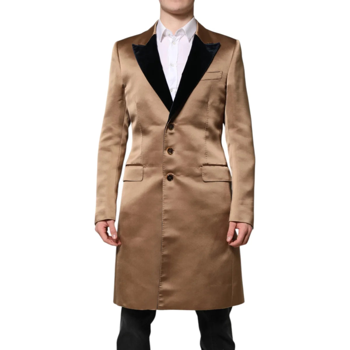 Dolce Gabbana Three Button Coat Jacket Elegant Trench Style &