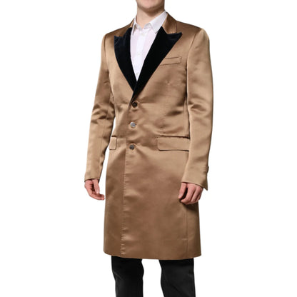 Dolce Gabbana Three Button Coat Jacket Elegant Trench Style &
