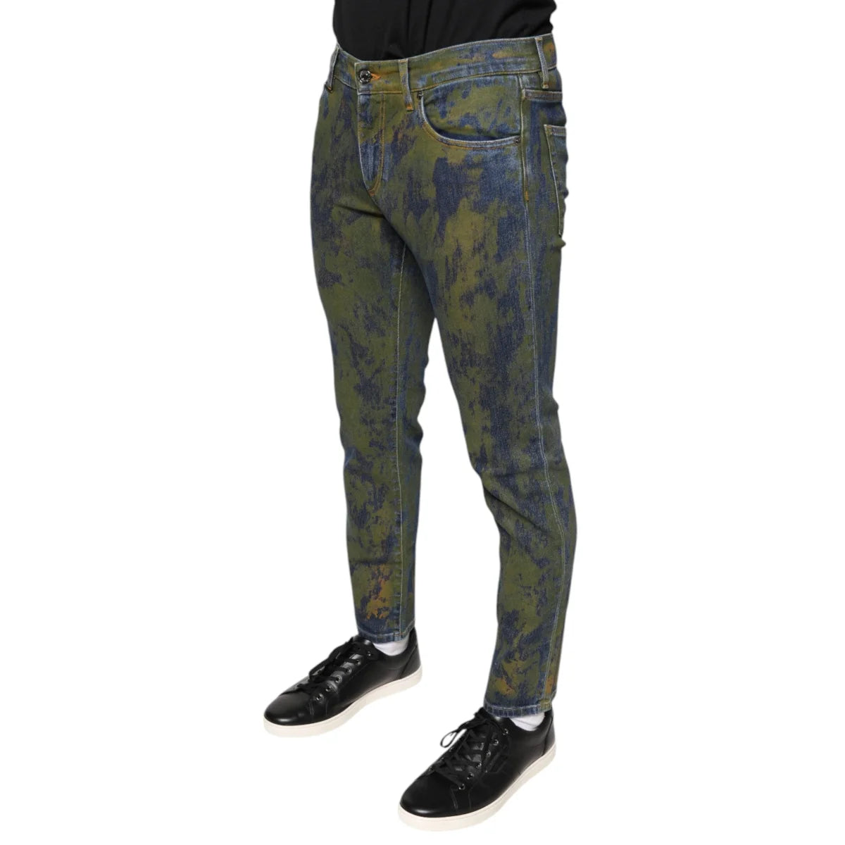 Dolce Gabbana Tie Dye Denim Jeans Sensation in Blue &