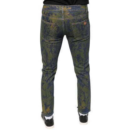 Dolce Gabbana Tie Dye Denim Jeans Sensation in Blue &