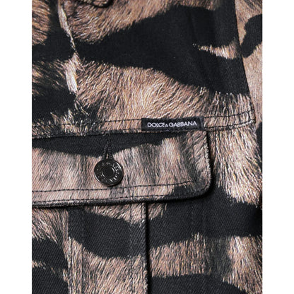Dolce & Gabbana Tiger Collared Cotton Stretch Jacket