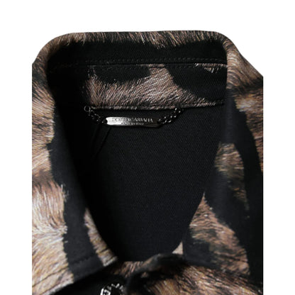 Dolce & Gabbana Tiger Collared Cotton Stretch Jacket