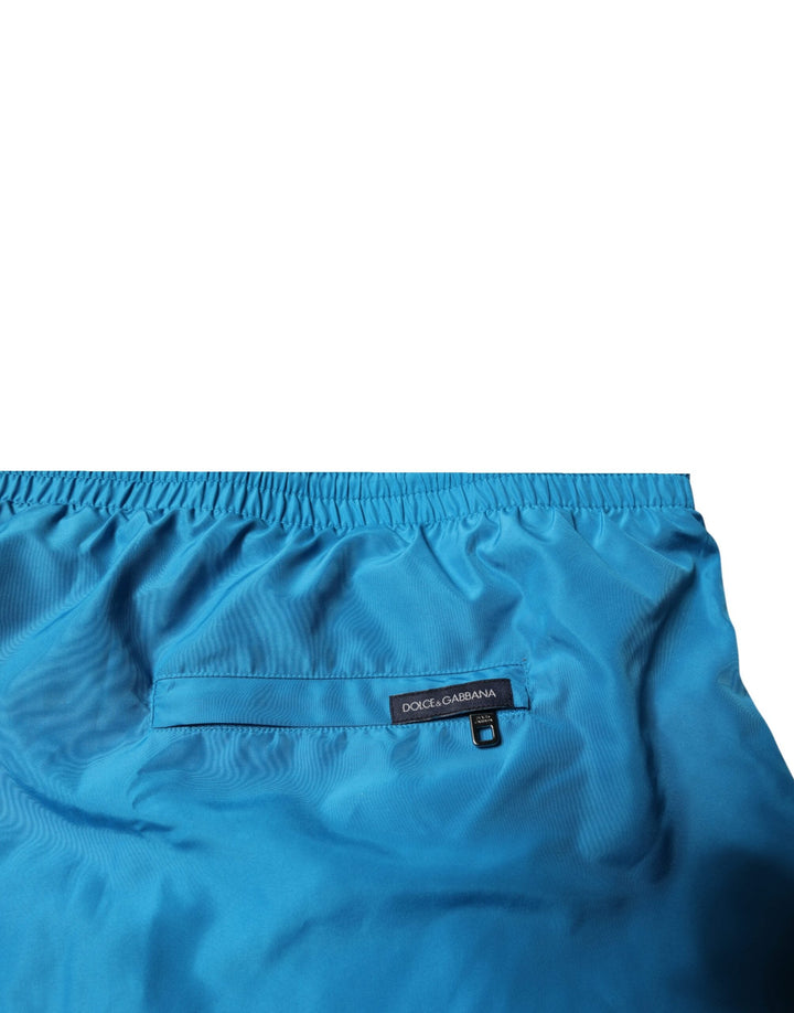 Dolce &amp; Gabbana Turquoise Logo Beachwear Shorts 2pc Swimwear