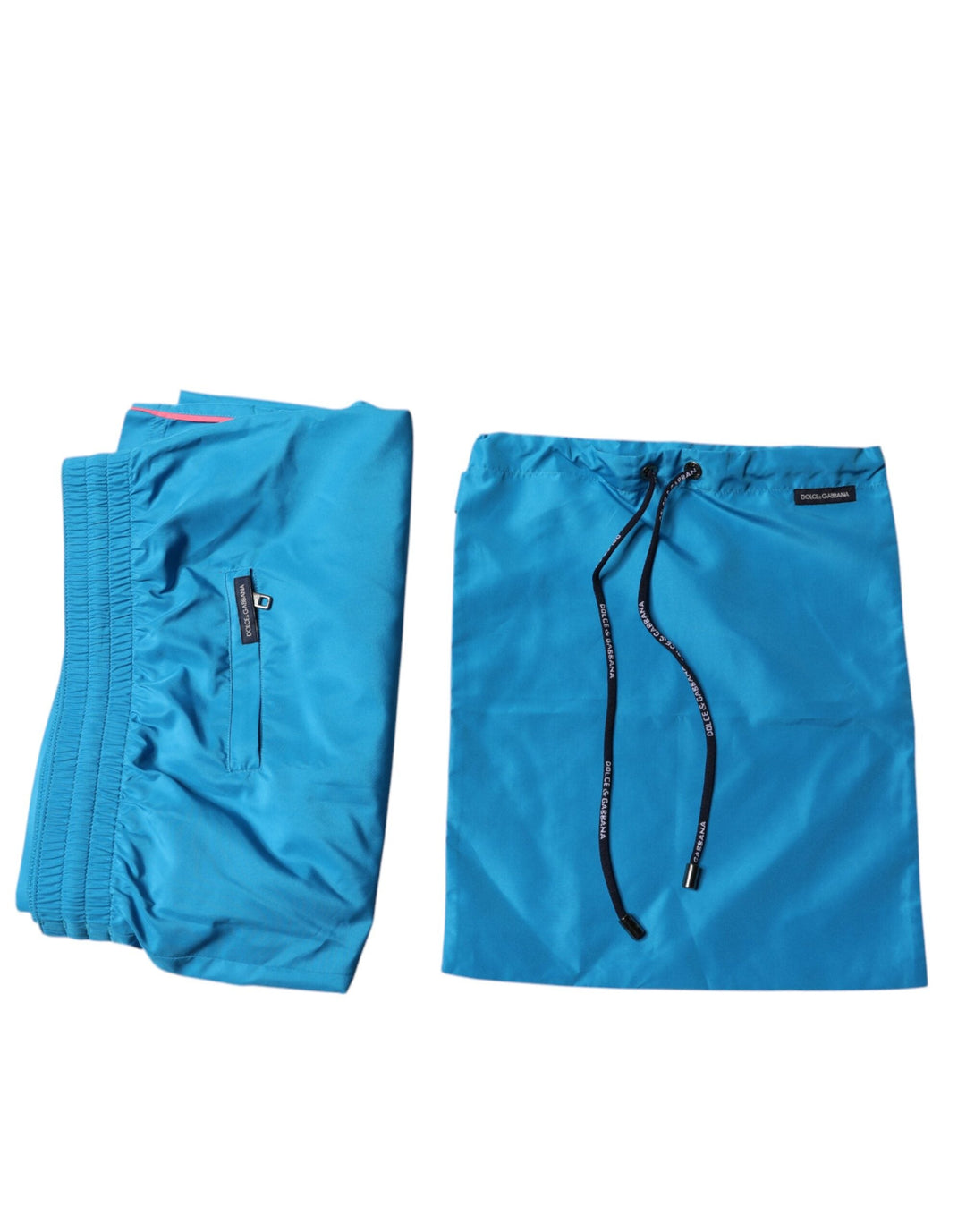 Dolce &amp; Gabbana Turquoise Logo Beachwear Shorts 2pc Swimwear