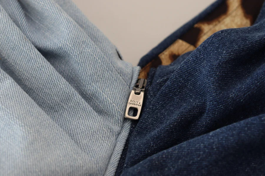 Dolce &amp; Gabbana Two Tone Blue Patchwork Denim Mini Dress
