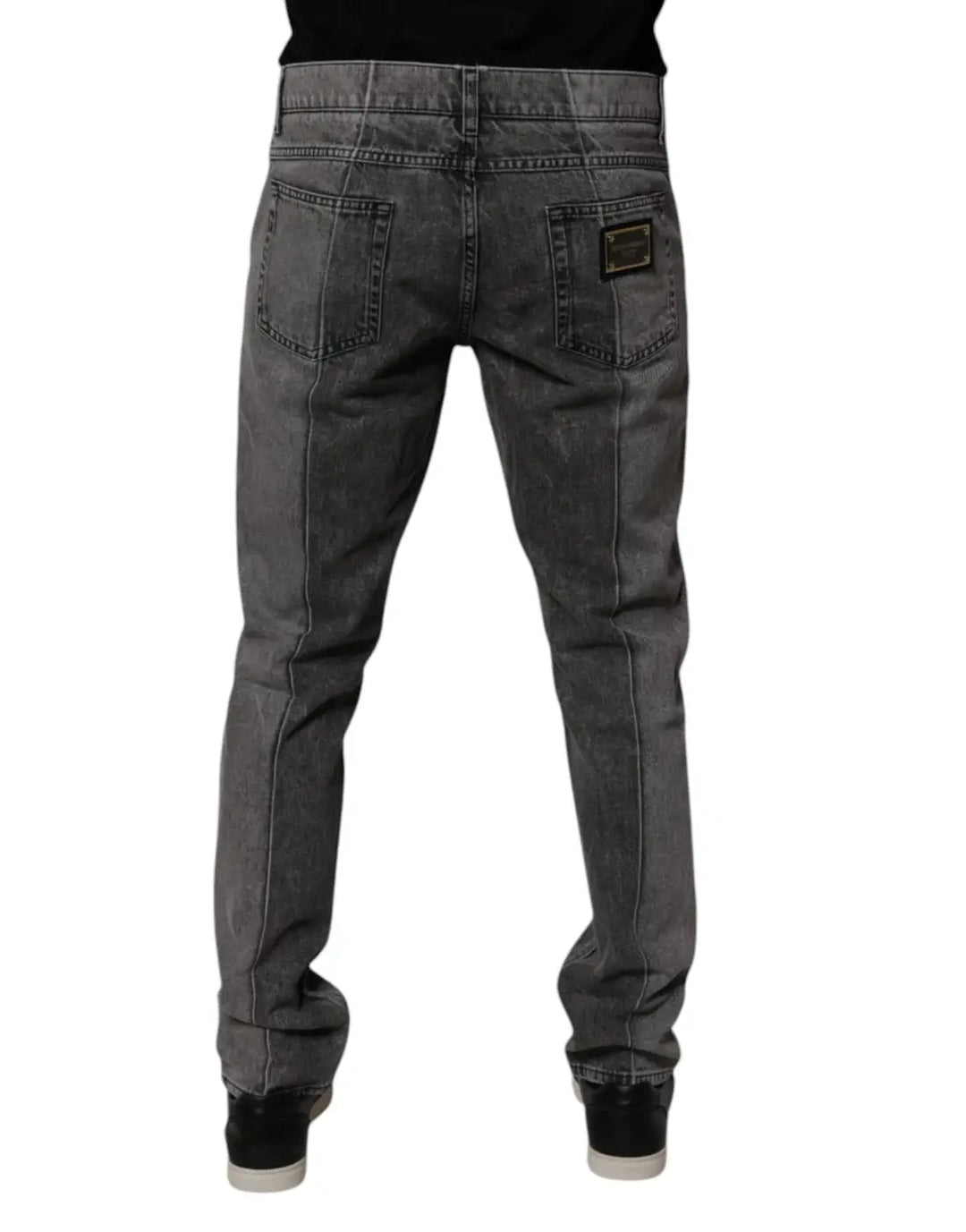 Dolce &amp; Gabbana Two Tone Gray Cotton Denim Jeans