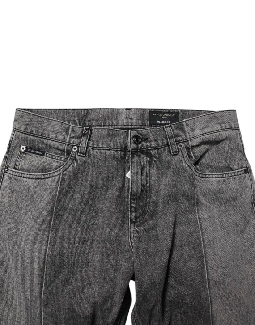 Dolce &amp; Gabbana Two Tone Gray Cotton Denim Jeans