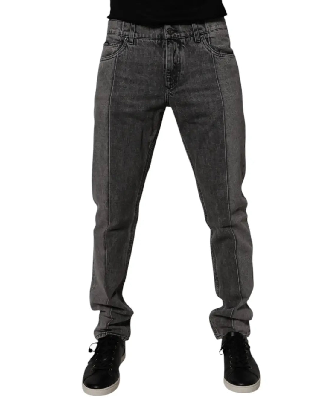 Dolce &amp; Gabbana Two Tone Gray Cotton Denim Jeans