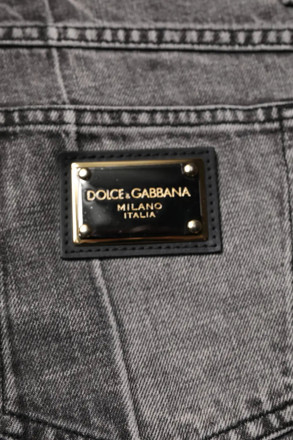 Dolce &amp; Gabbana Two Tone Gray Cotton Denim Jeans