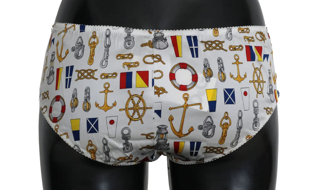 Dolce &amp; Gabbana Underwear Sailor Print Silk Bottoms