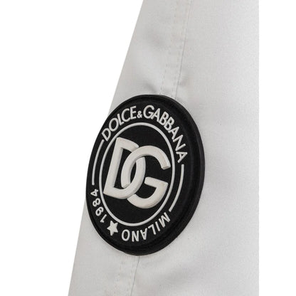 Dolce Gabbana Varsity Bomber with Embroidered Logo and Striped Trim &