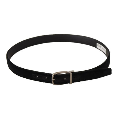 Dolce Gabbana Velvet Belt with Eye Catching Metal Logo Buckle &