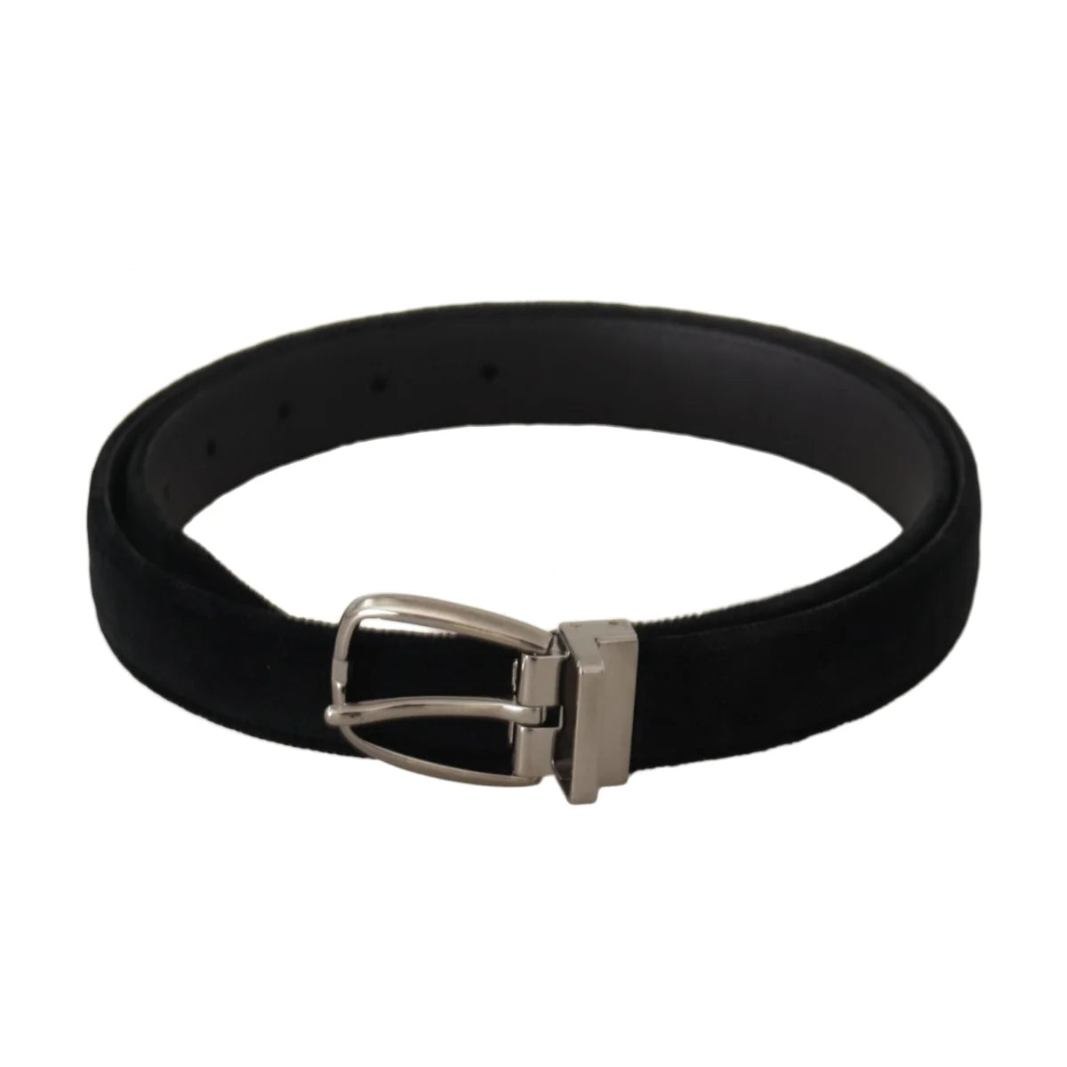 Dolce Gabbana Velvet Belt with Eye Catching Metal Logo Buckle &