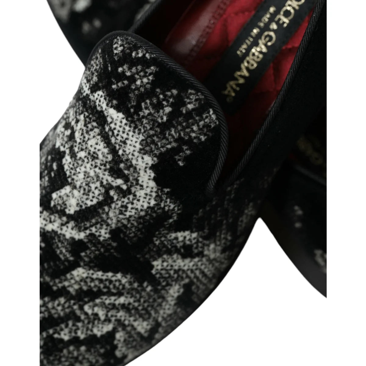Dolce Gabbana Velvet Floral Slippers with Leather Outer Sole &