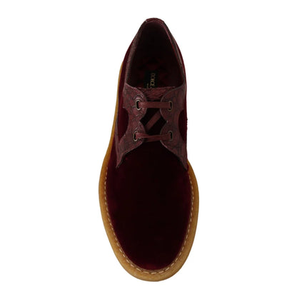 Dolce & Gabbana Velvet Opulence Caiman Exotic Leather Dress Shoes