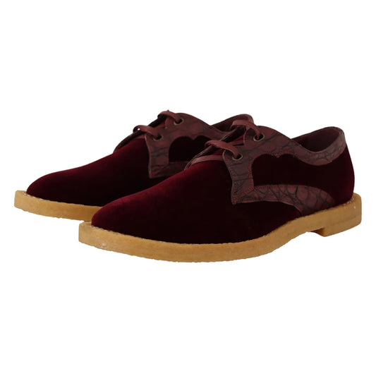 Dolce & Gabbana Velvet Opulence Caiman Exotic Leather Dress Shoes