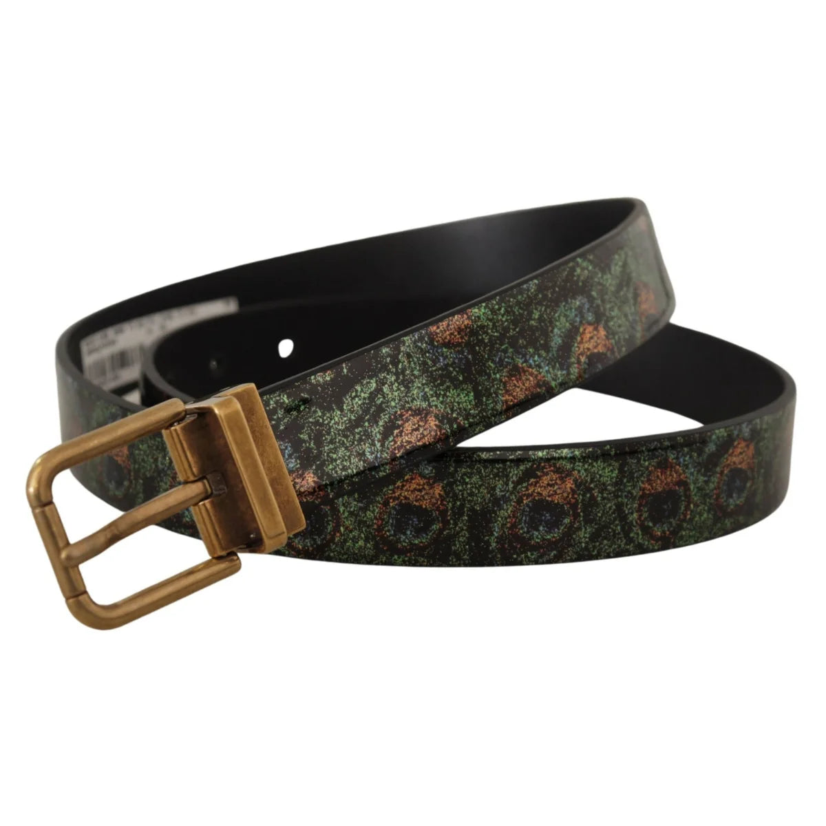 Dolce Gabbana Vernice Leather Dress Belt Sizzles in Silver &