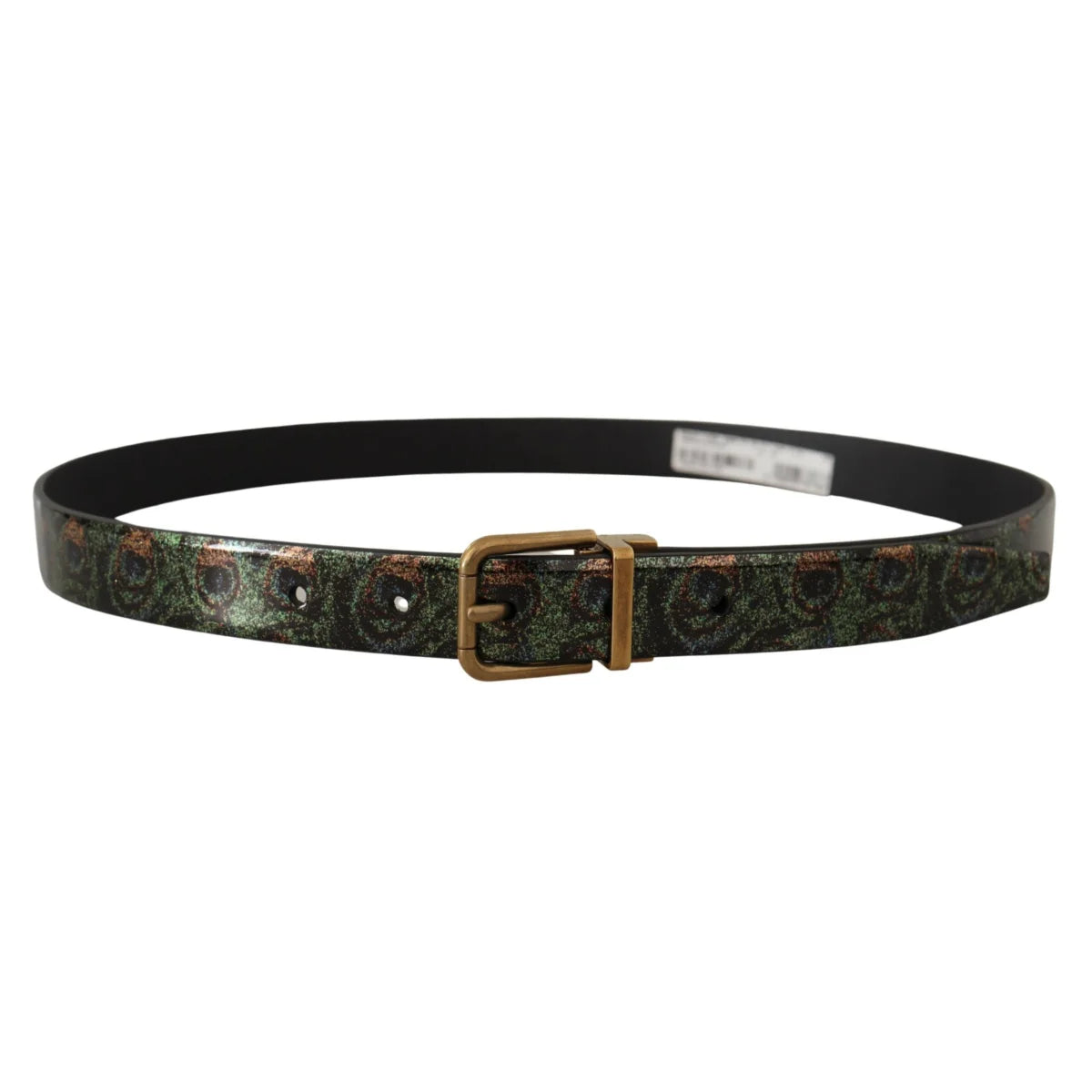 Dolce Gabbana Vernice Leather Dress Belt Sizzles in Silver &