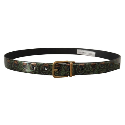 Dolce Gabbana Vernice Leather Dress Belt Sizzles in Silver &