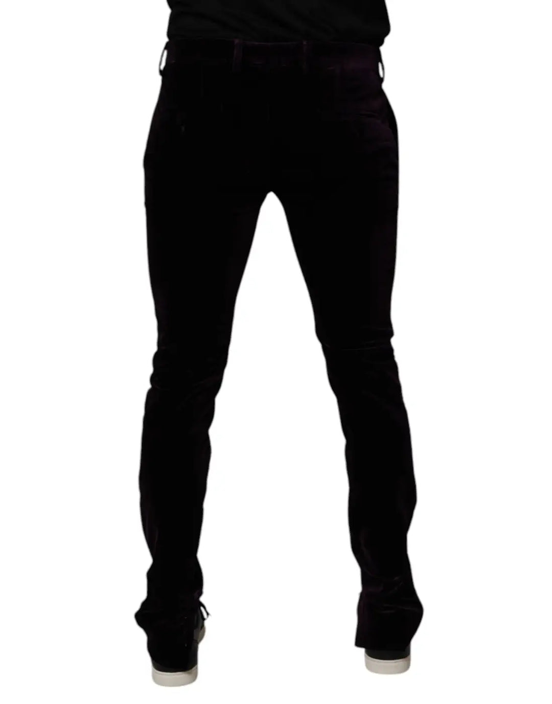 Dolce &amp; Gabbana Violet Velvet Cotton Men Dress Formal Pants