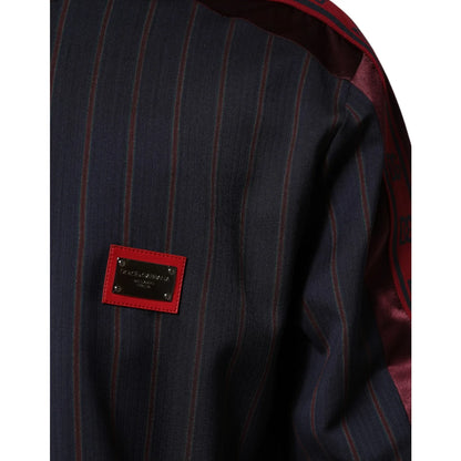 Dolce and Gabbana Virgin Wool Pinstripe Jacket Black Red &