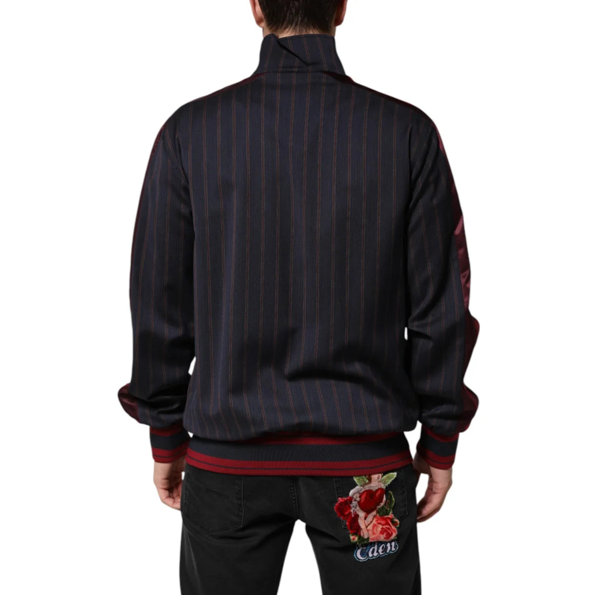 Dolce and Gabbana Virgin Wool Pinstripe Jacket Black Red &