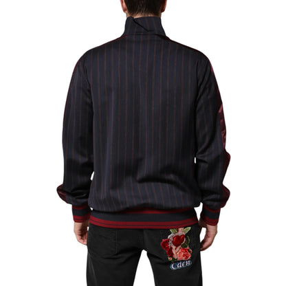 Dolce and Gabbana Virgin Wool Pinstripe Jacket Black Red &