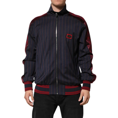 Dolce and Gabbana Virgin Wool Pinstripe Jacket Black Red &
