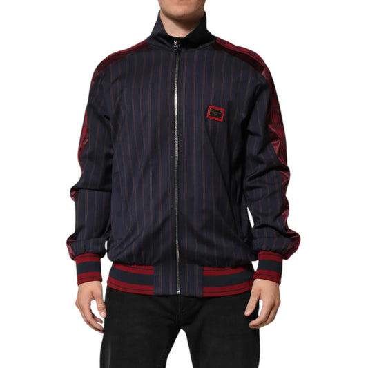 Dolce and Gabbana Virgin Wool Pinstripe Jacket Black Red &