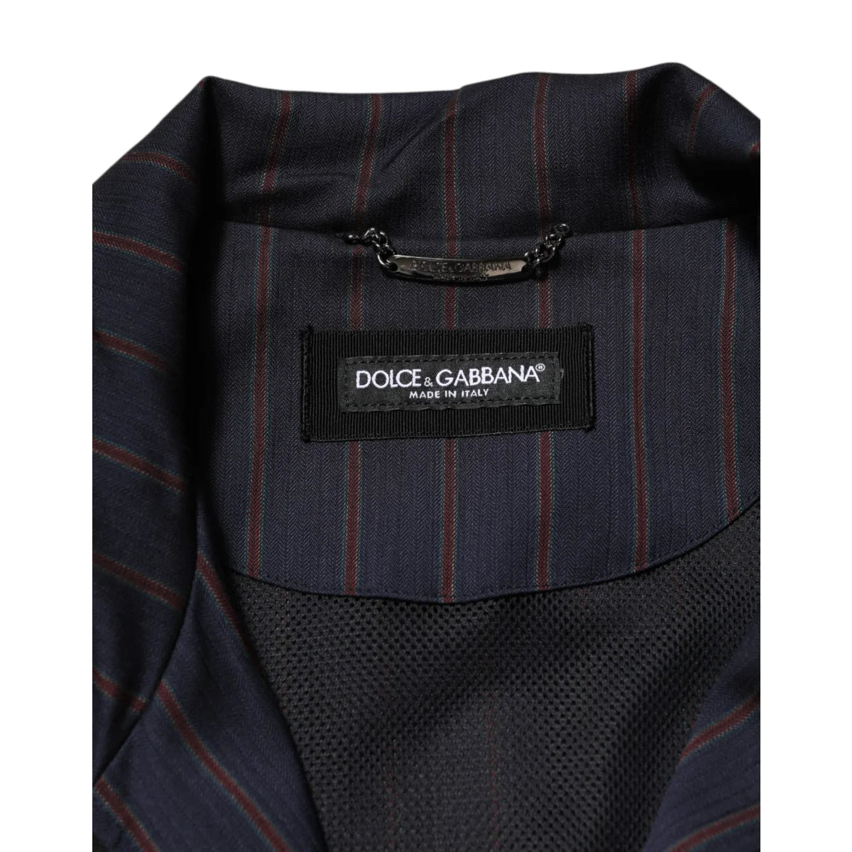 Dolce and Gabbana Virgin Wool Pinstripe Jacket Black Red &