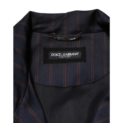 Dolce and Gabbana Virgin Wool Pinstripe Jacket Black Red &