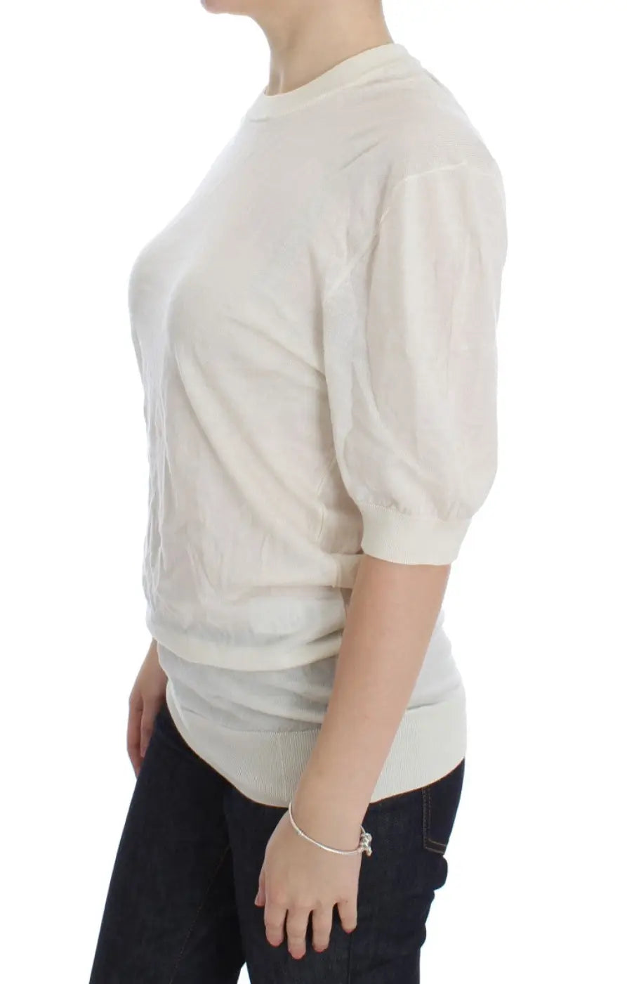 Dolce &amp; Gabbana White 100% Cashmere Sweater