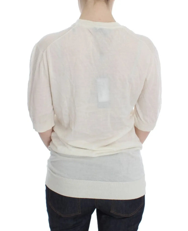 Dolce &amp; Gabbana White 100% Cashmere Sweater