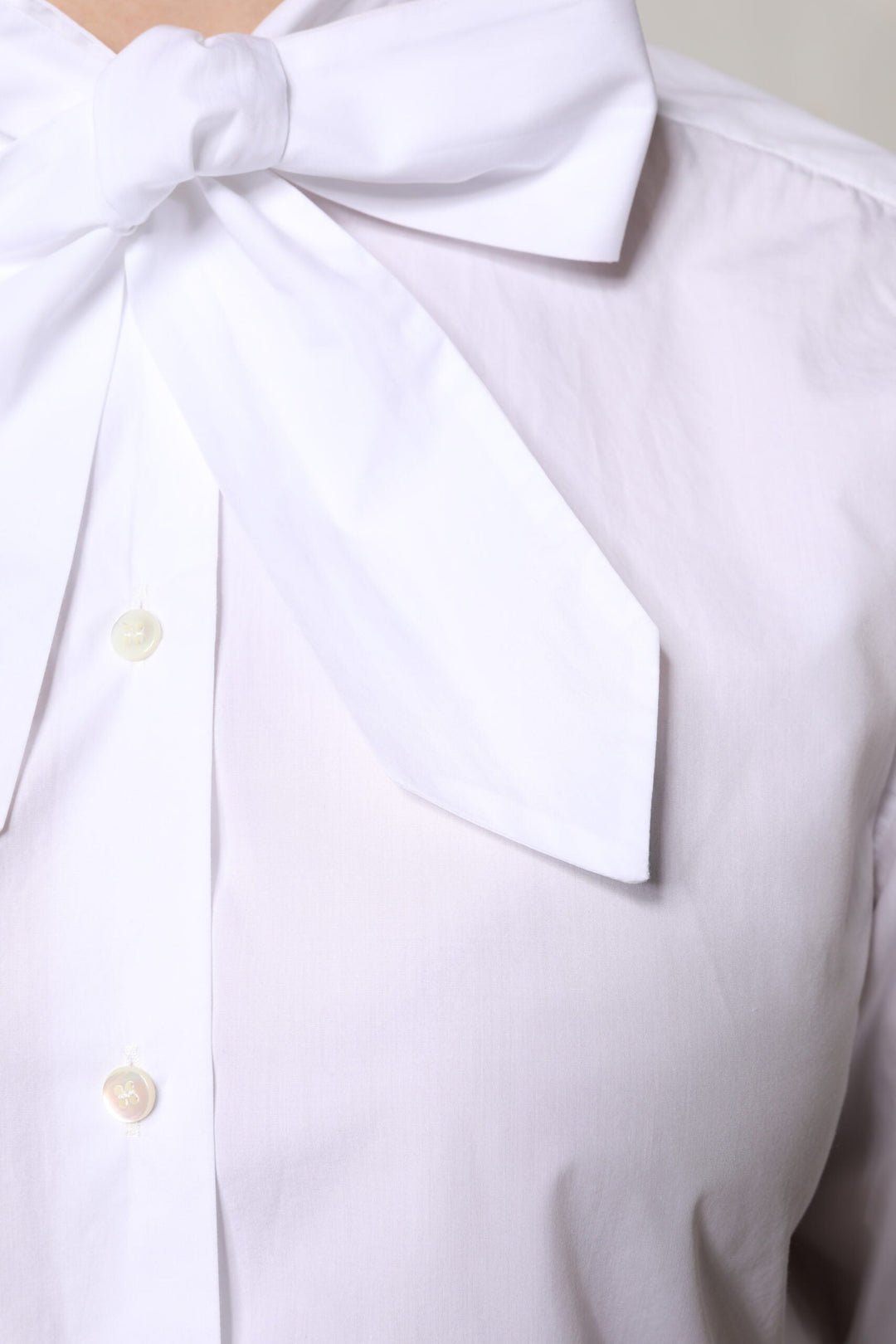 Dolce &amp; Gabbana Blouses - Women’s White Ascot Collar Long Sleeve Blouse Top