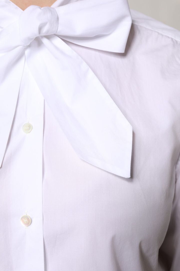 Dolce &amp; Gabbana Blouses - Women’s White Ascot Collar Long Sleeve Blouse Top