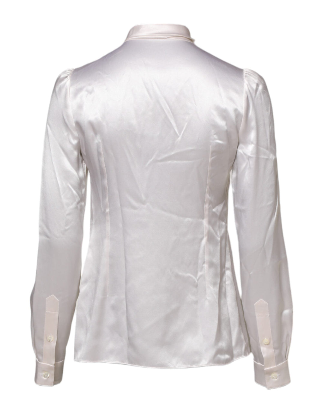 Dolce &amp; Gabbana Blouses - Women’s White Ascot Collar Long Sleeve Blouse Top