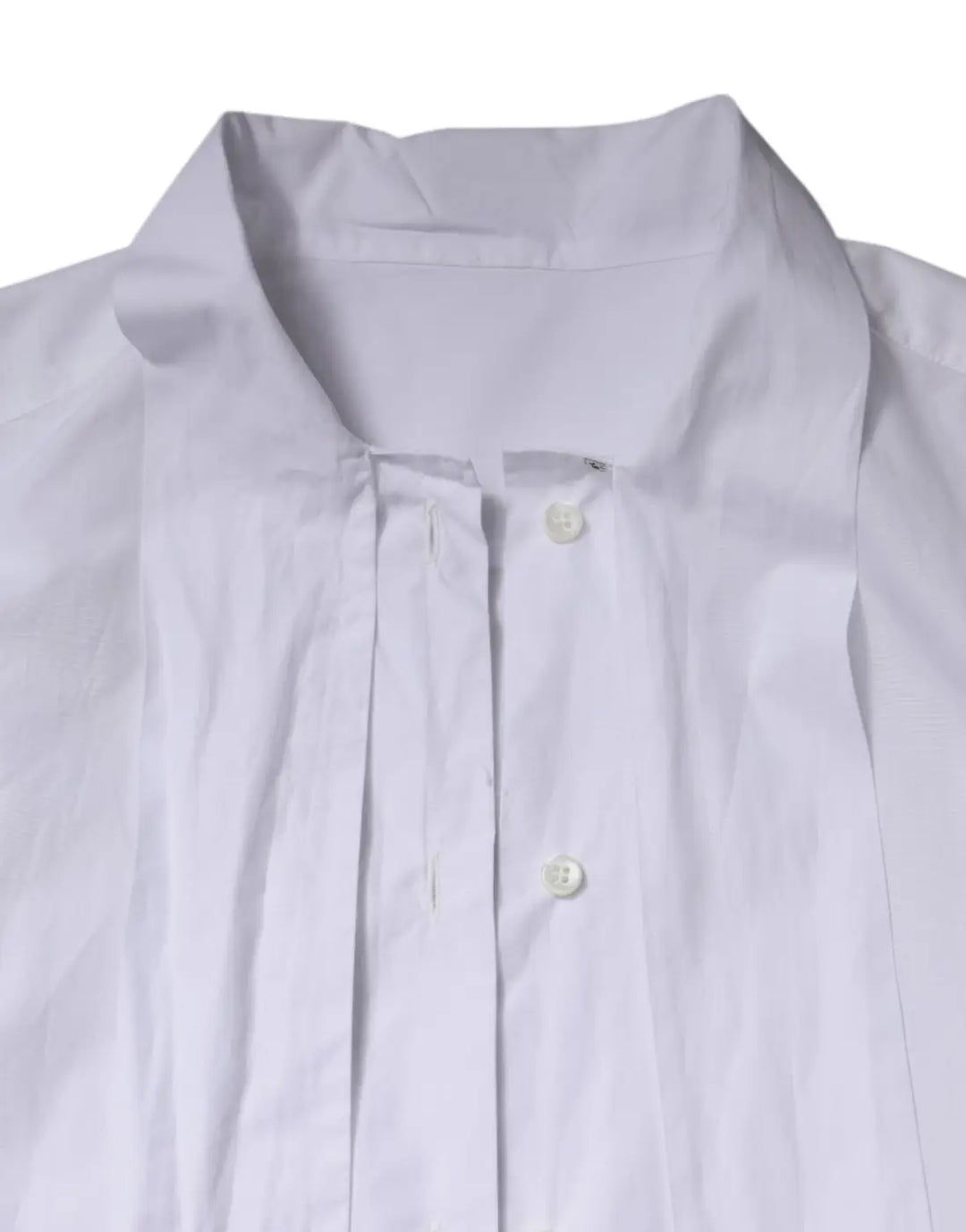 Dolce &amp; Gabbana White Ascot Collar Long Sleeve Blouse Top