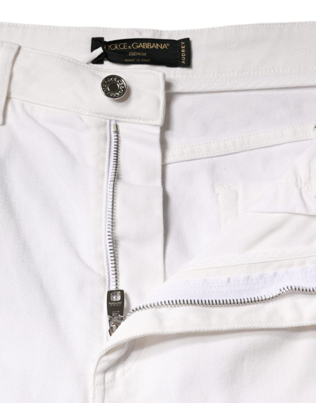 Dolce &amp; Gabbana White Audrey Cotton Logo Skinny Denim Jeans