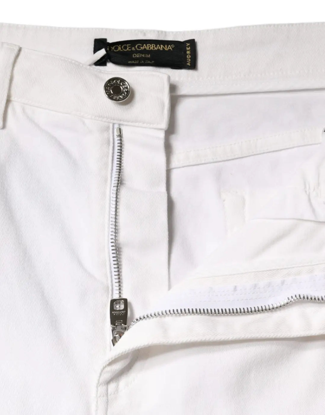 Dolce &amp; Gabbana White AUDREY Cotton Logo Skinny Denim Jeans