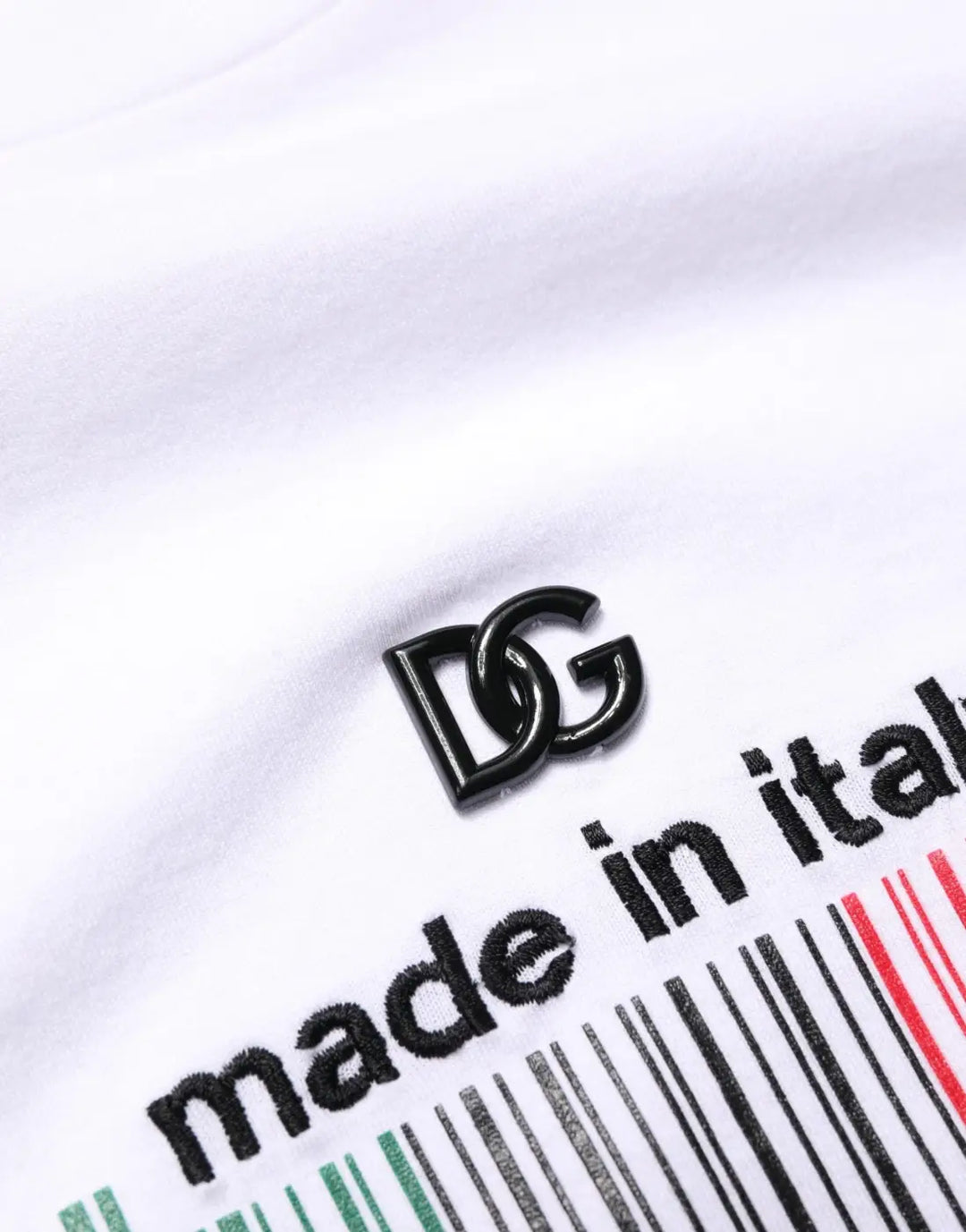 Dolce &amp; Gabbana White Barcode Cotton Crew Neck Men T-shirt
