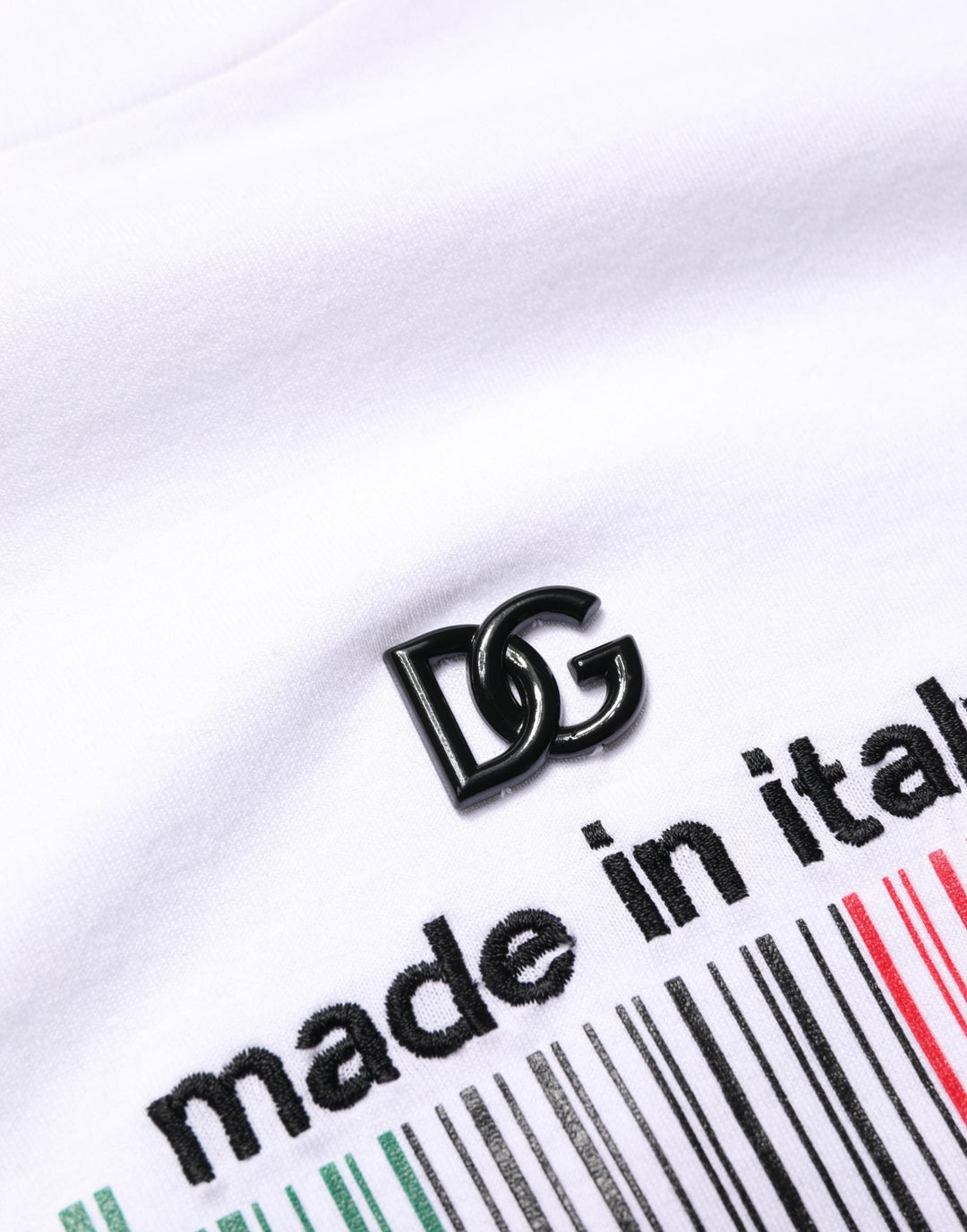 Dolce &amp; Gabbana White Barcode Cotton Crew Neck Men T-shirt