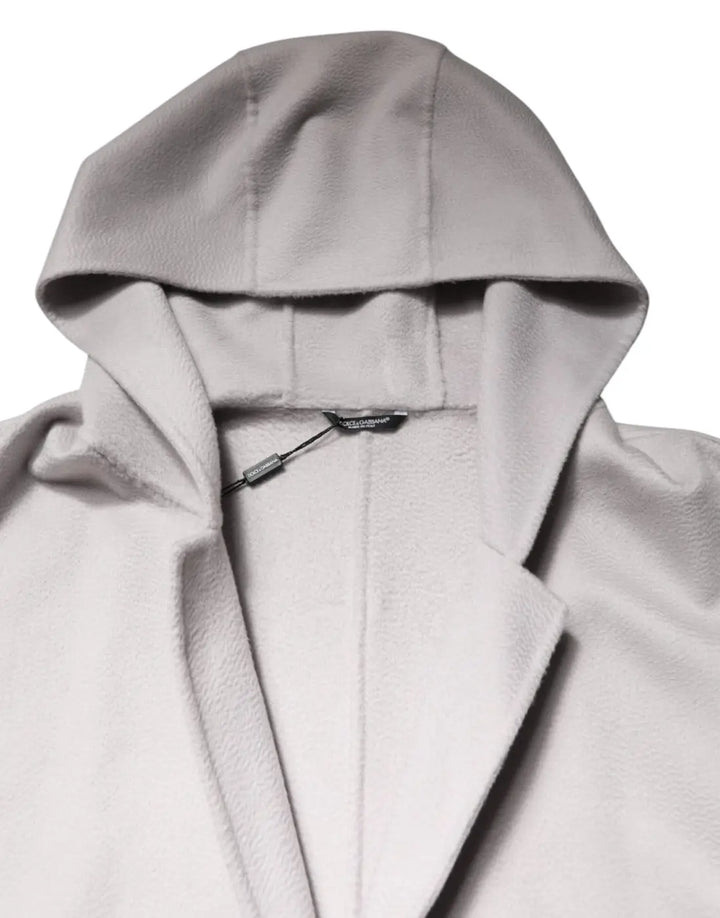 Dolce &amp; Gabbana Off White Belted Long Trench Coat Men Jacket