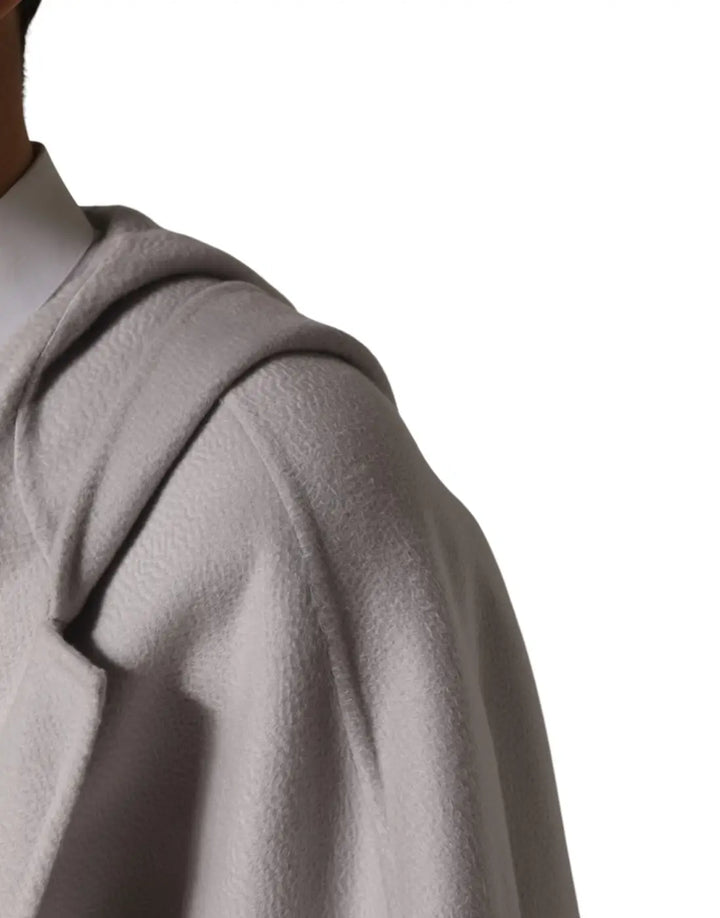 Dolce &amp; Gabbana Off White Belted Long Trench Coat Men Jacket