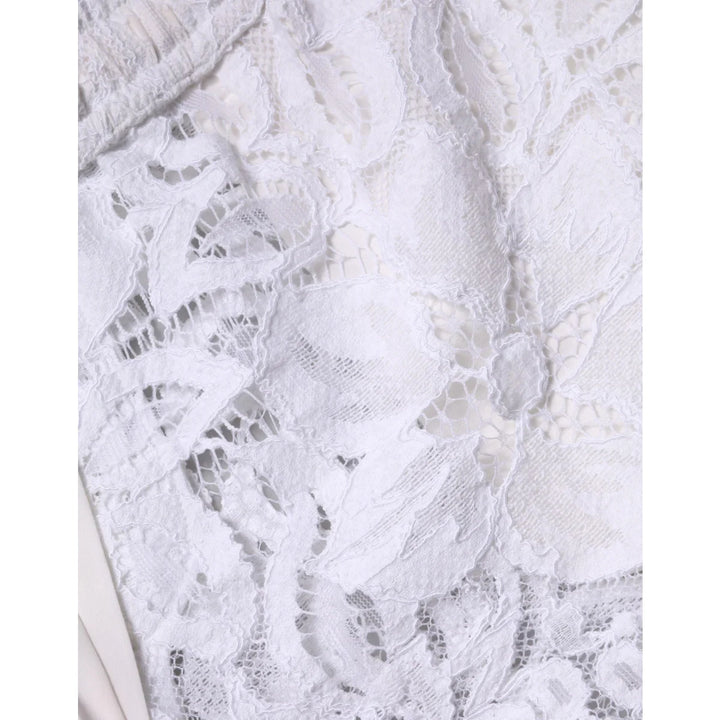 Dolce and Gabbana White Bermuda Shorts with Chic Cutout Details &amp;