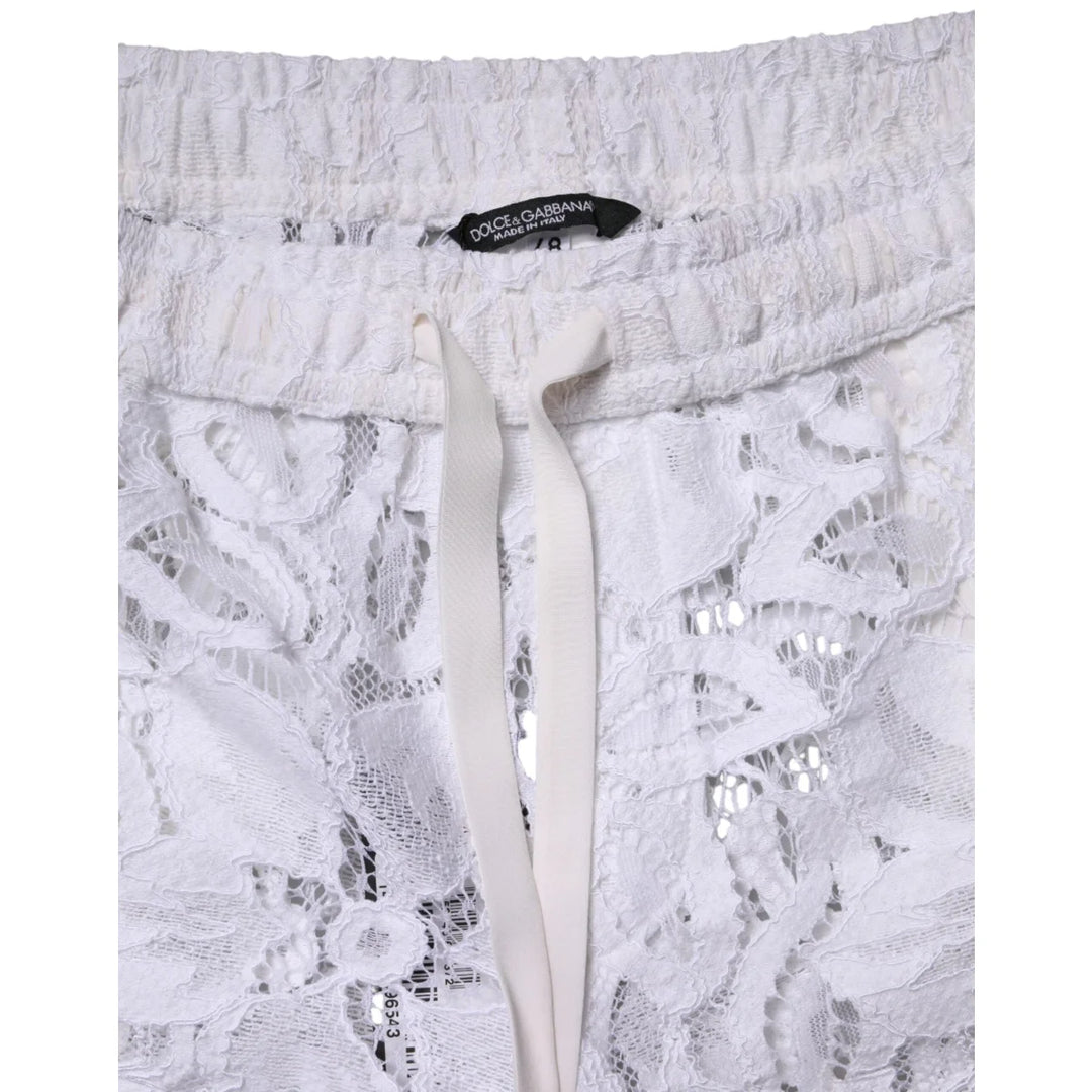 Dolce and Gabbana White Bermuda Shorts with Chic Cutout Details &amp;