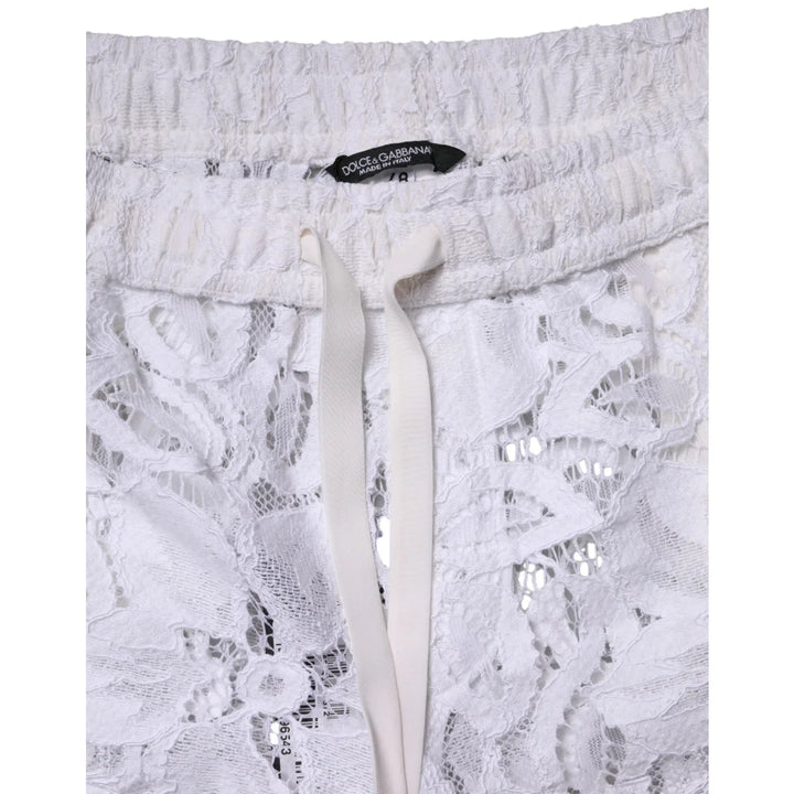 Dolce and Gabbana White Bermuda Shorts with Chic Cutout Details &amp;